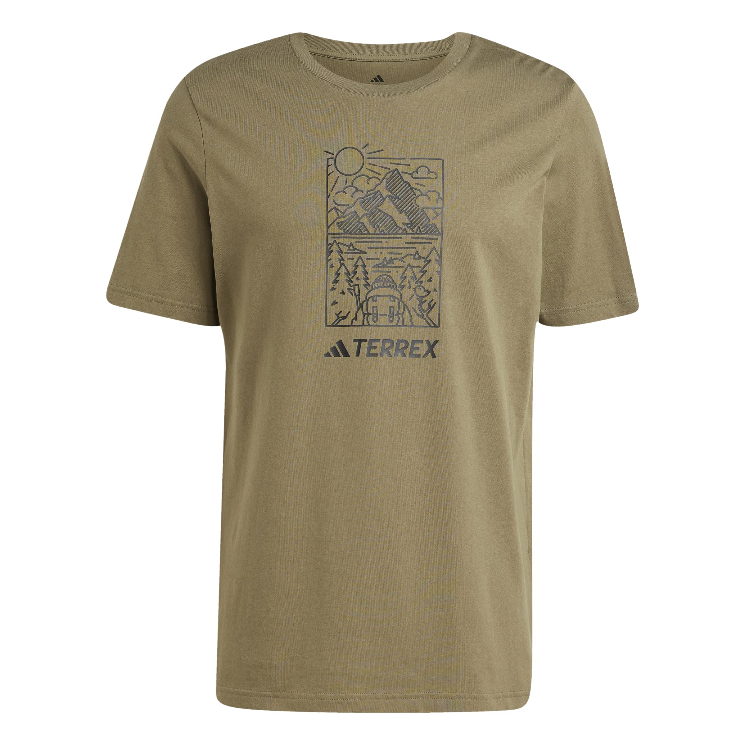 adidas Men's Terrex Graphic T-Shirt, Olive strata/Black, M