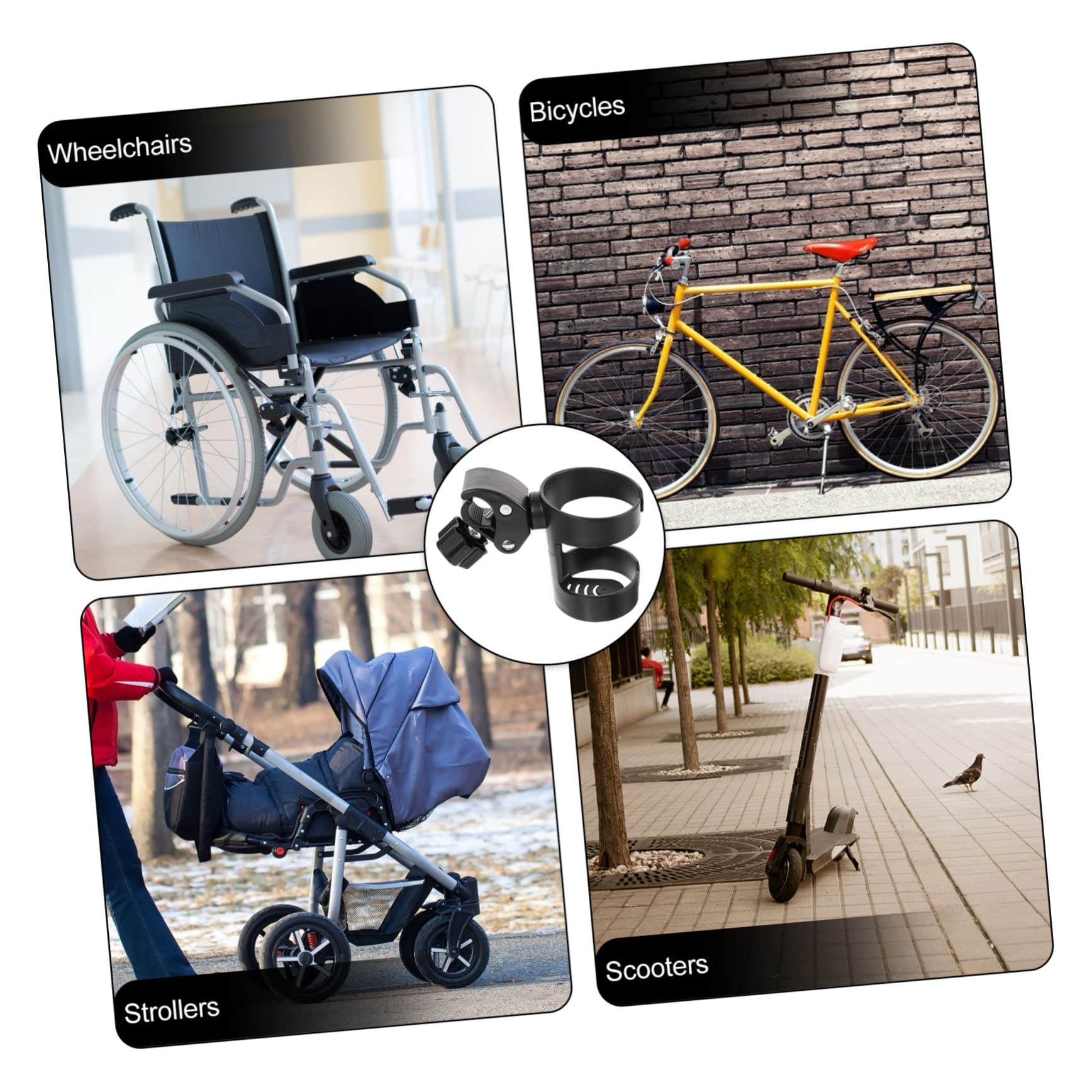 Ipetboom Cup Holder for Stroller Wheelchair Universal Drink Rack Bike Bottle Holder No Tools Large Opening Premium Quality