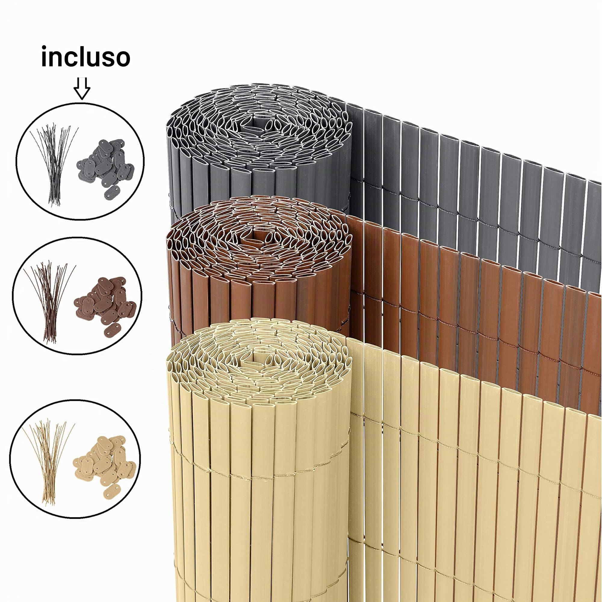 Ribelli Canniccio PVC Recinzione recinto Balcone frangivento, colorazione:Antracite, Distanza:3 Metri, rialzamento:100 cm