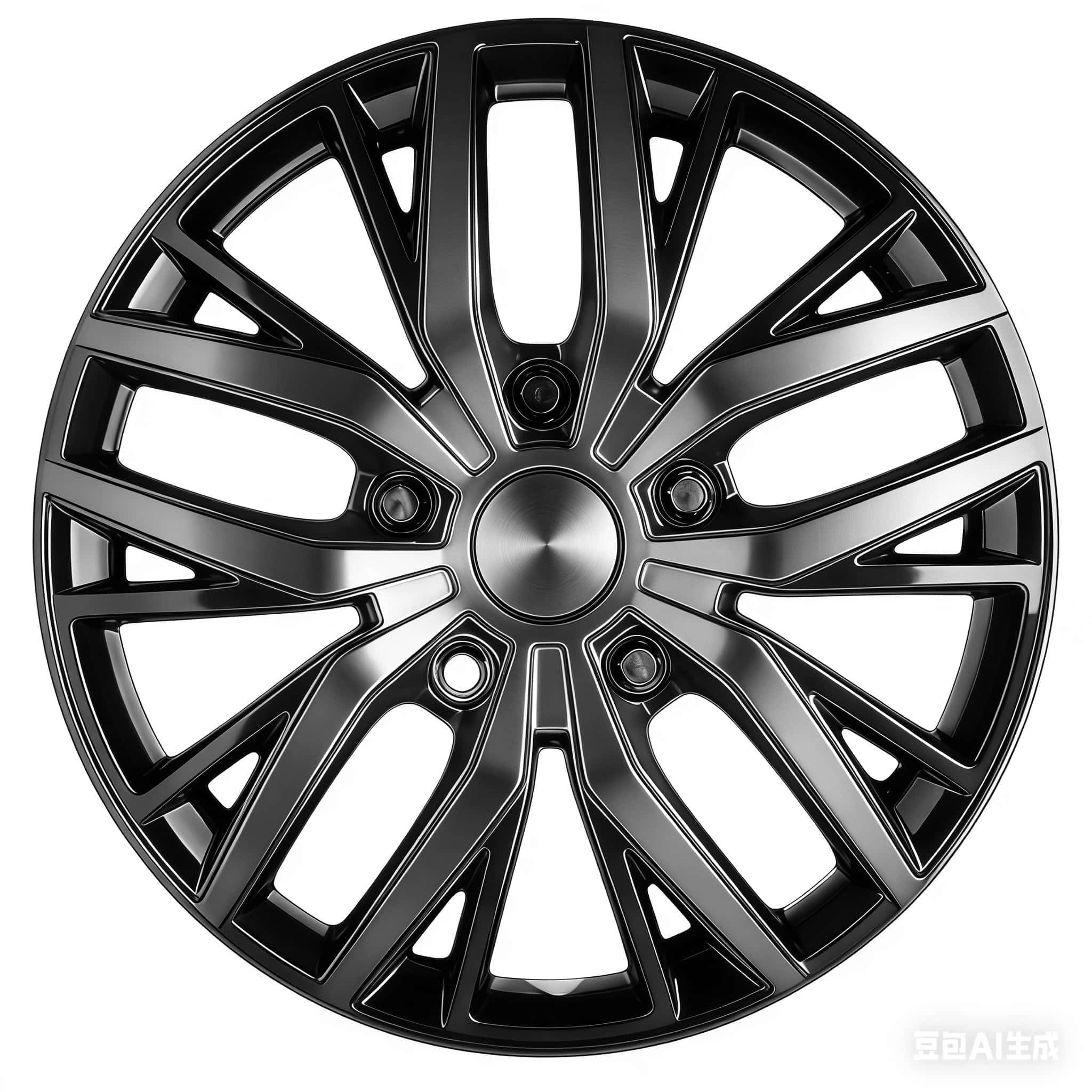 View 1 of 16 Inch Hubcaps with Adjustable Steel Retention Rings, Premium ABS Universal Fit, Set of 4 Wheel Covers (Glossy Black)