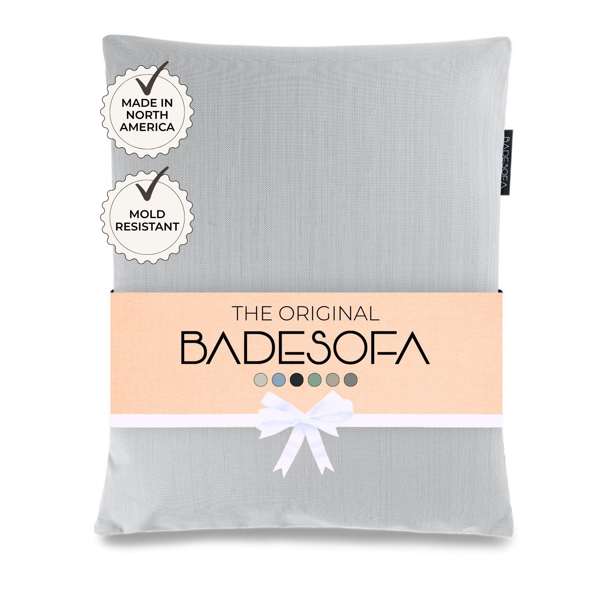 BADESOFA® Luxury Bath Pillow S | Ultra Comfortable & Quick-Drying Bath Back Pillow | Washable Full Body Bath Pillow for Bathtub | Therapeutic Head and Neck Support | Luxury Spa Cushion in Grey