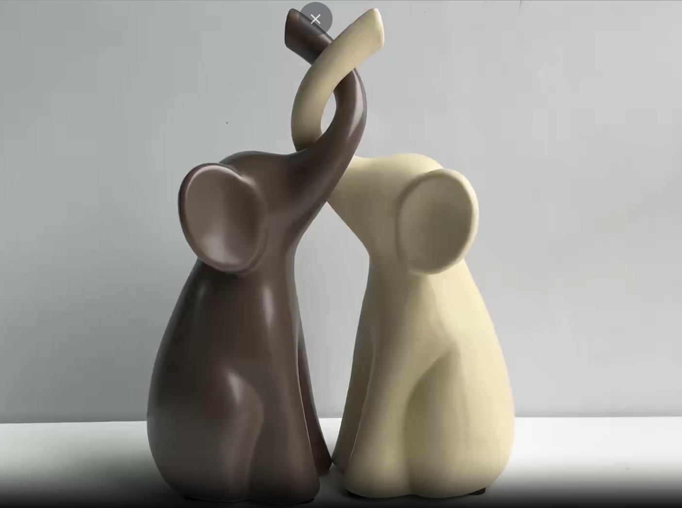 Set de 2 Figuras Decorativas de Elefante en Cerámica miniatura 7