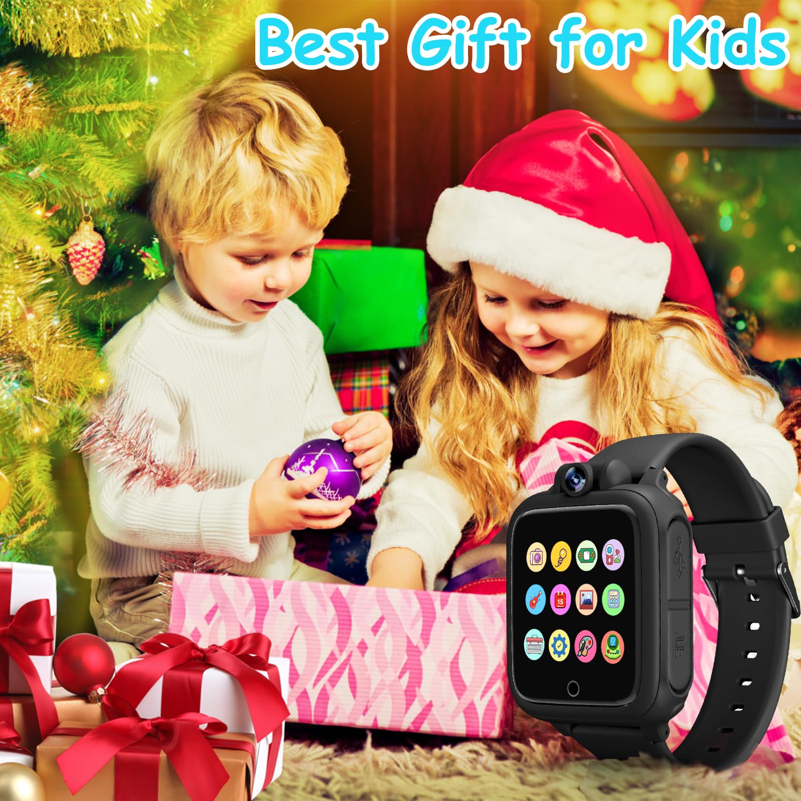 Umblue Smartwatch dla dzieci z krokomierzem i 26 grami, kamerą i muzyką - prezenty i zabawki w wieku 2-13 lat