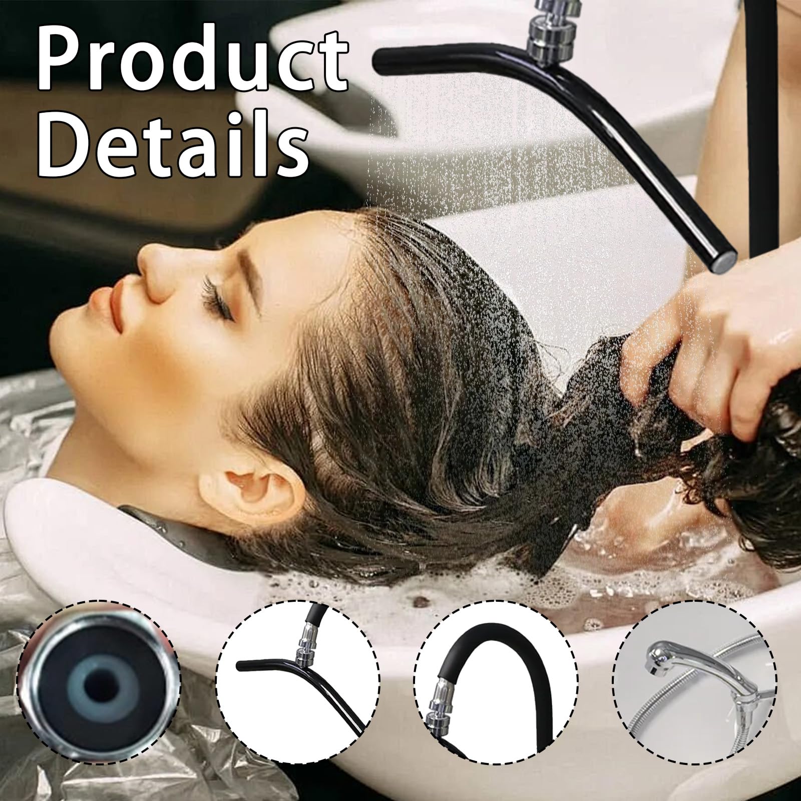 Head SPA Estante De Circulación De Agua, Marco de Equipo de Spa Head Ajustable Cabezal De Ducha para Lavabo De SPA Accesorios para Cama de Champú para Peluquería Equipo Salón Masajes