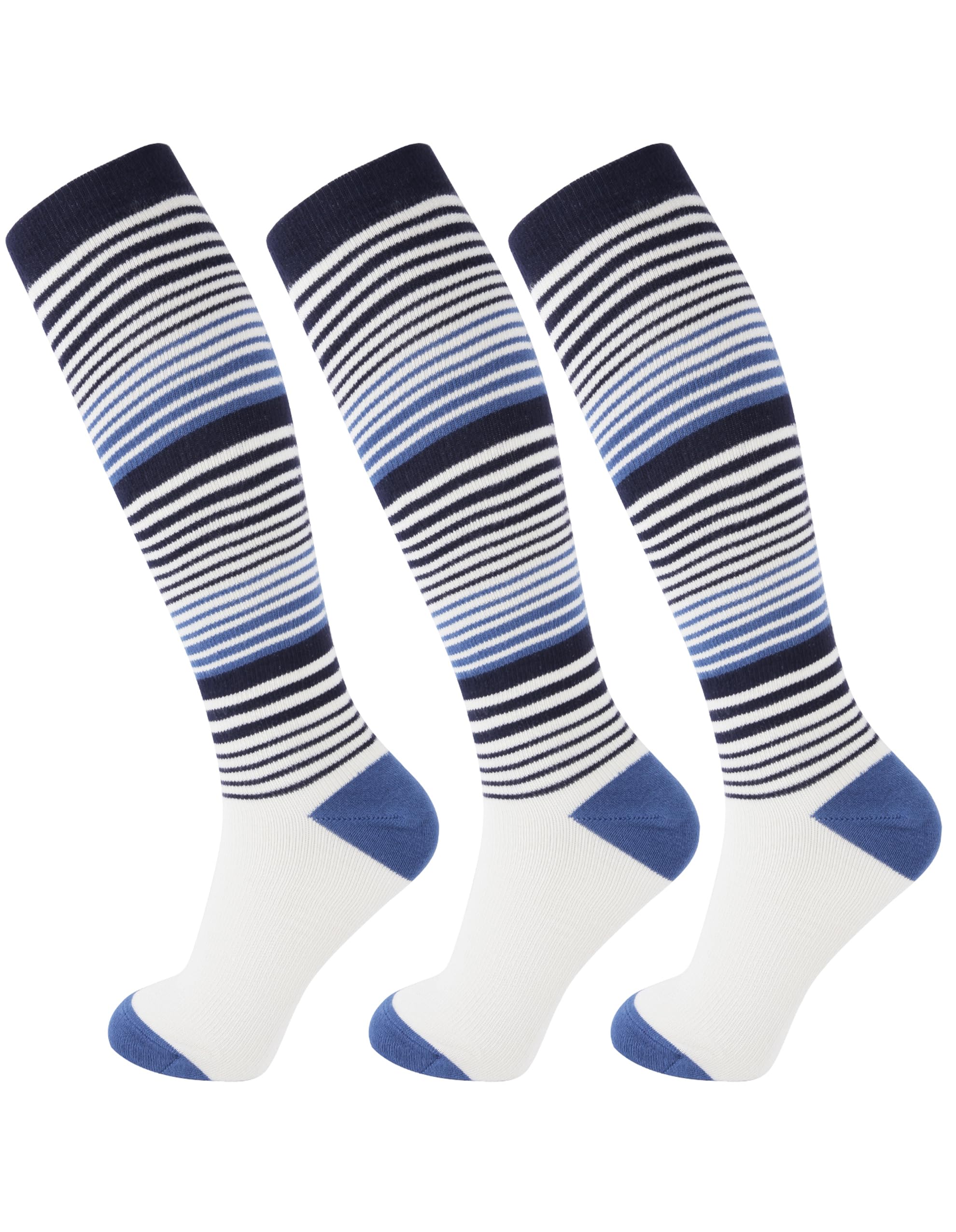+MD 3 Pairs Bamboo Viscose Compression Socks for Women Men 15-20mmHg Knee High Support Stockings for Pregnancy Nurse Travel