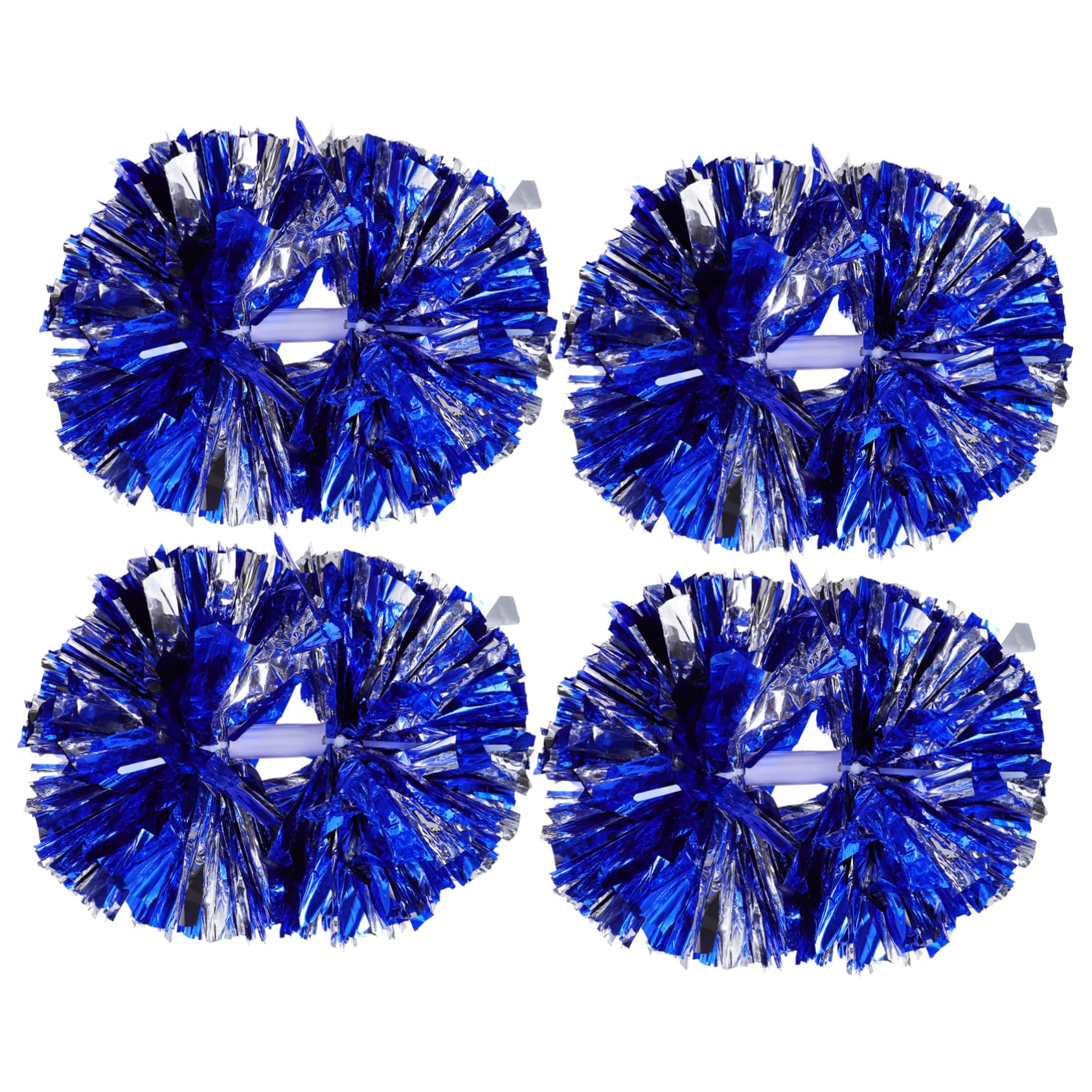 VICASKY 4Pcs Portable Cheerleading Pom Poms Durable Metallic Cheer Props for Football and Basketball Games Lightweight and Mix for Team Spirit