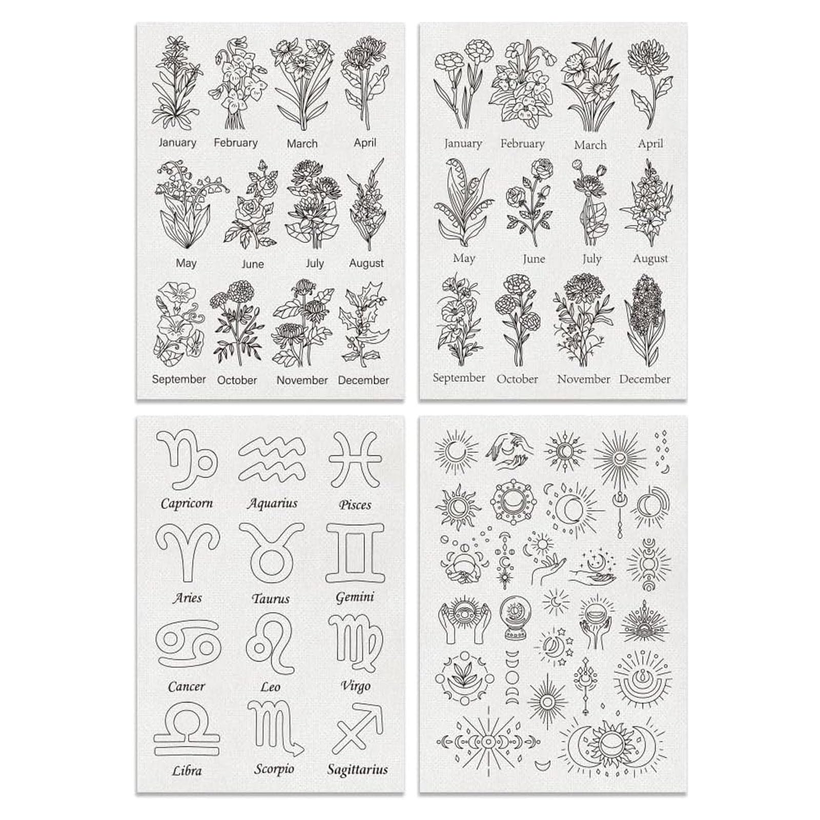 Xinsheinelry 4Pcs Water Soluble Hand Sewing Stabilizers Water Soluble Eembroidery Pattern Transfer Paper for Hand Sewing Embroidery Embroidery Stabilizer