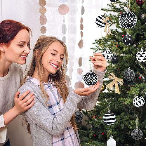 Miniatura 7 de 50 piezas de adornos para árbol de Navidad - 2.36"/60mm Juego de bolas de adornos de Navidad para árbol de Navidad, fiesta navideña, boda, Blanco y