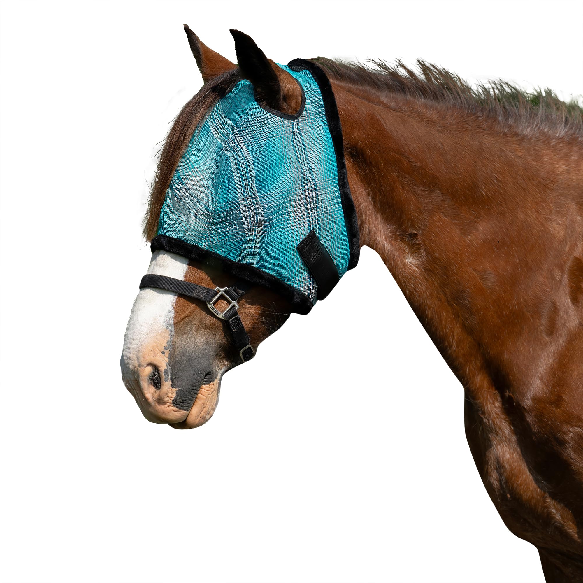 Kensington UV Fly Mask with Fleece Trim - Protective Mask with Dual Ear Opening Size: XXL Color: 2021-Atlantis
