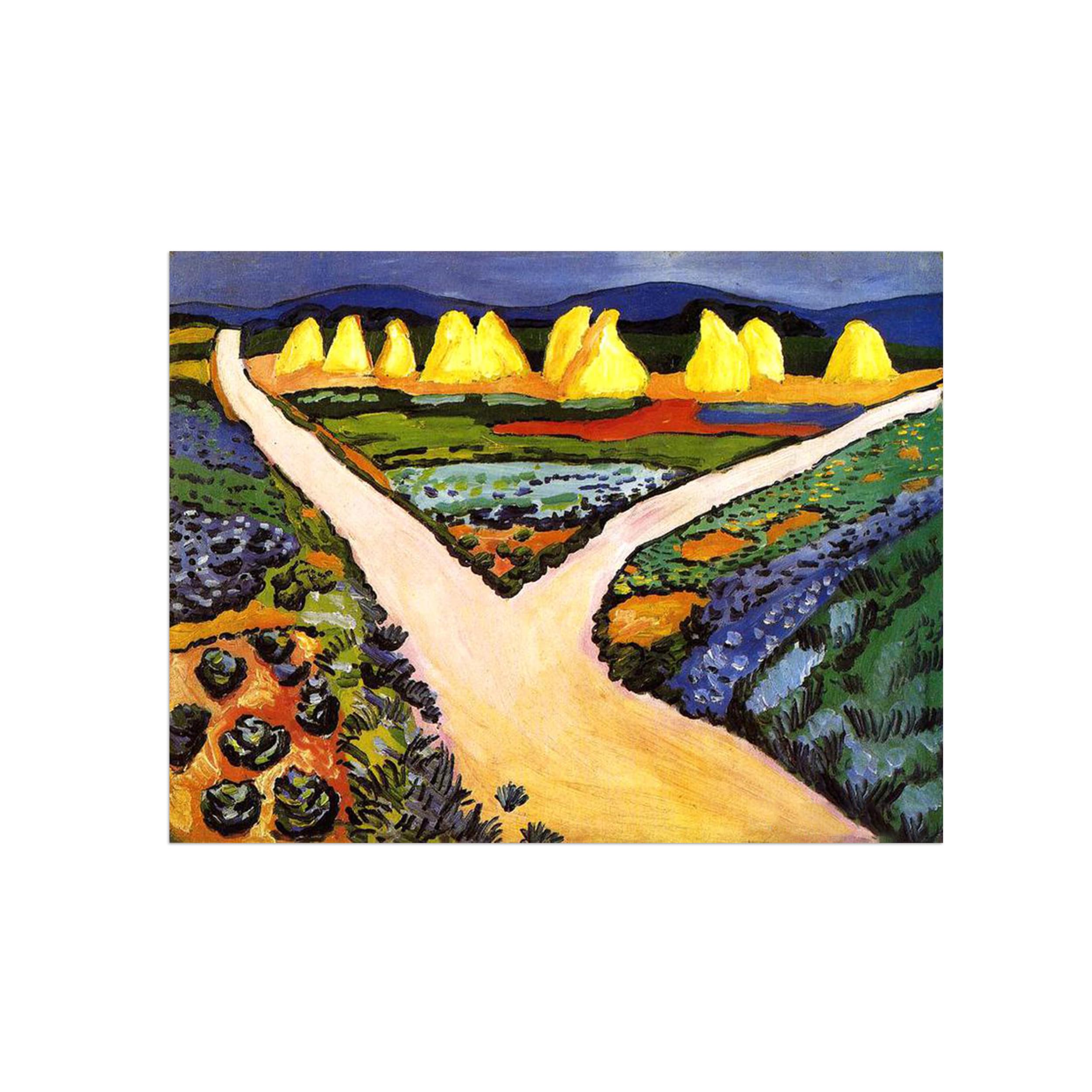 Sdyskkug Unframed August Macke Famous Wall Art For Living Room. Vegetable Field. Canvas Artwork Picture. Prints Reproduction Modern Home Decor 90X70cm