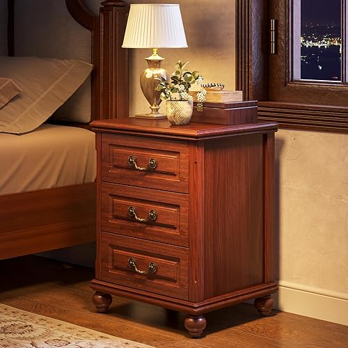 Miniatura 3 de Tribesigns Juego de 2 mesitas de noche, mesa auxiliar moderna de mediados de siglo, mesa auxiliar de madera vintage para sala de estar, dormitorio,