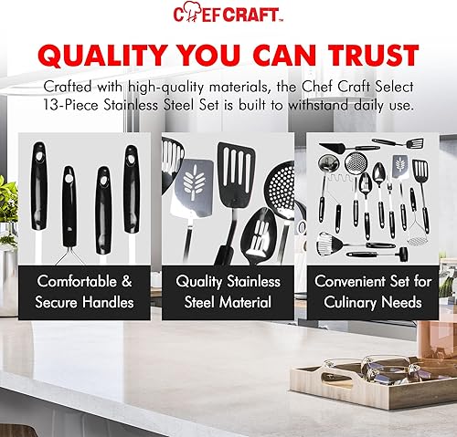 Vista 68 de Chef Craft Select Turner/Spatula, 10.5 pulgadas, acero inoxidable