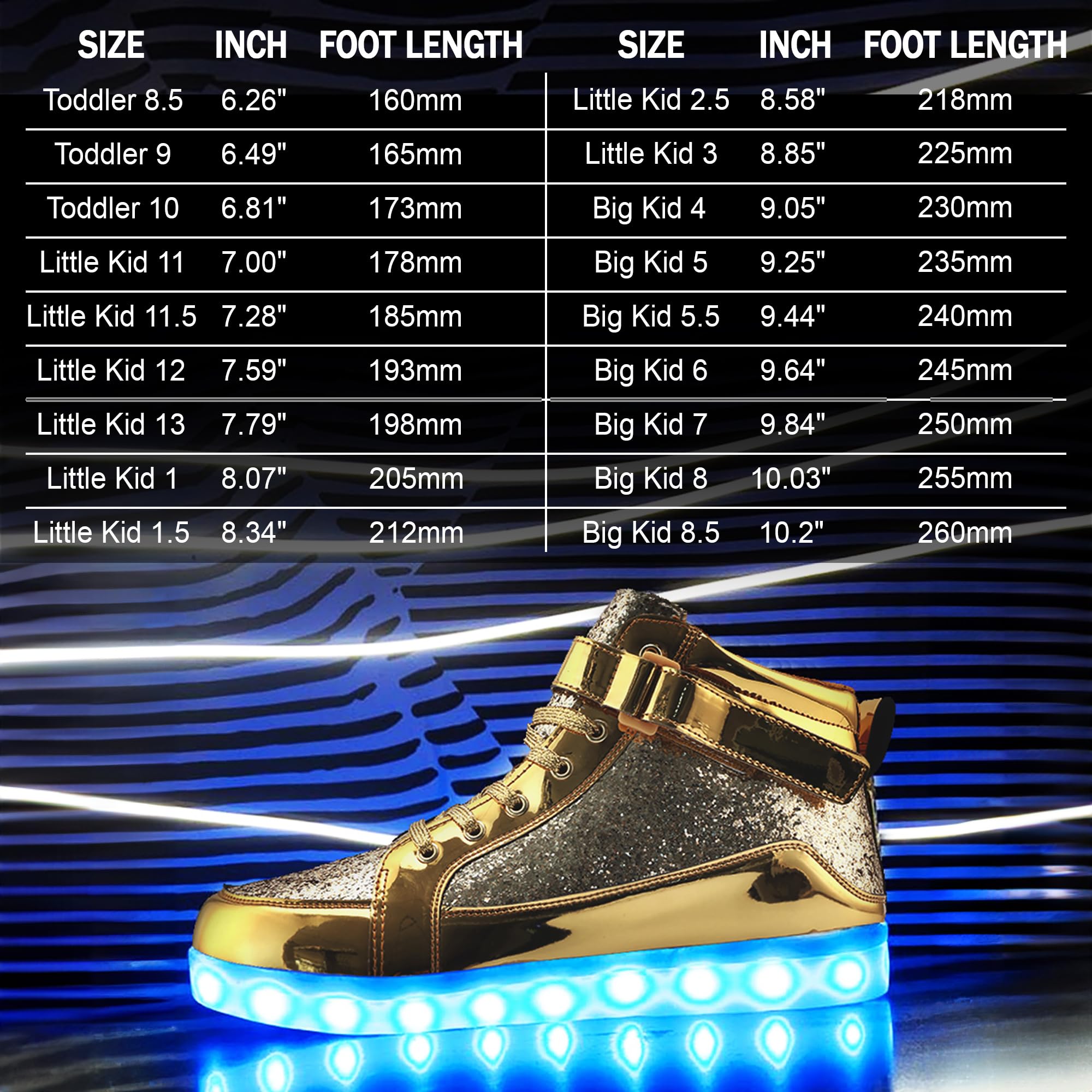 IGxx LED-Leuchte Schuhe für Kinder, hohe Sneaker, Lichter, Schuhe für Jungen und Mädchen, Unisex, USB-Aufladung, blinkend, leuchtend