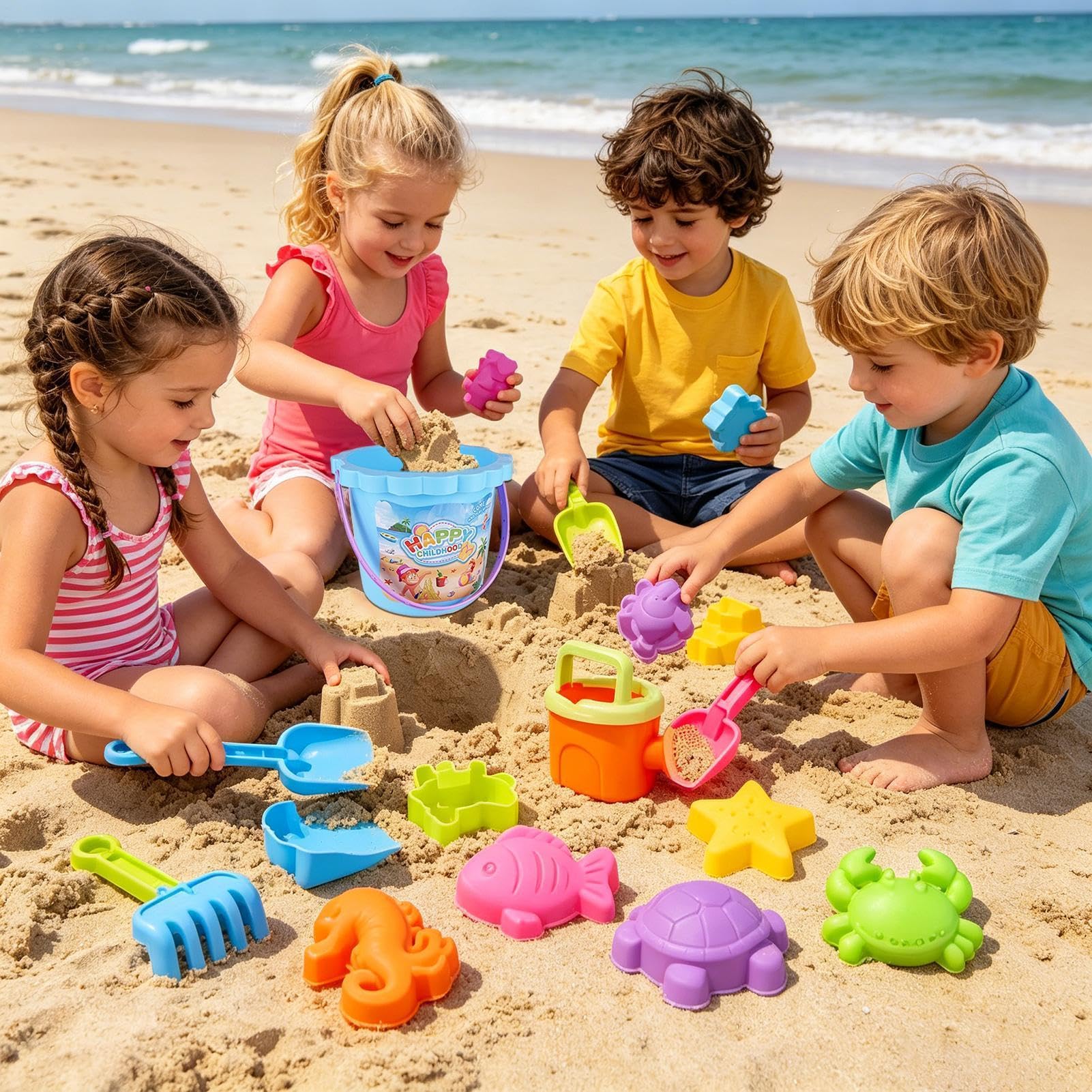 Zestaw Plażowych Piaskowych Zabawne Interaktywne Zabawy W Piaskownicy | Zestaw Plażowych Dla Dzieci Na Świeżym Powietrzu W Ogrodzie i Parku Przy Basenie Na Letnie Wakacje Podróże i Radosną