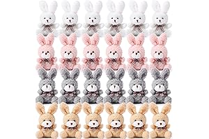 24-Pack Easter Bunny Plush Keychains