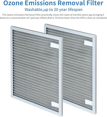 Miniatura 4 de Filtros de repuesto compatibles con Nuwave Oxypure Zero Smart Air Cleaner Purfier Modelo 47351, 47251, 47261, 2 prefiltros de acero inoxidable y 2