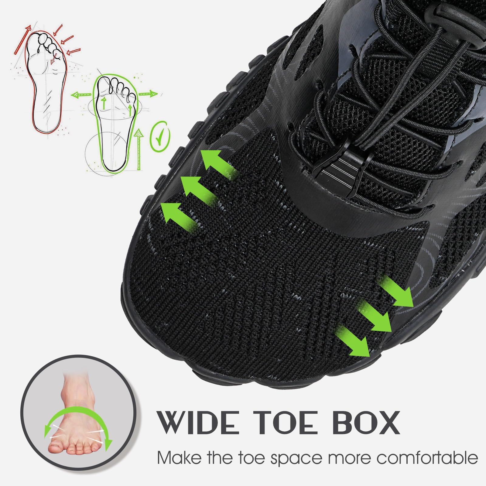 IceUnicorn Herren Damen Barfußschuhe Traillaufschuhe Fitnessschuhe Knit Minimalistische Breiter Zehenbox
