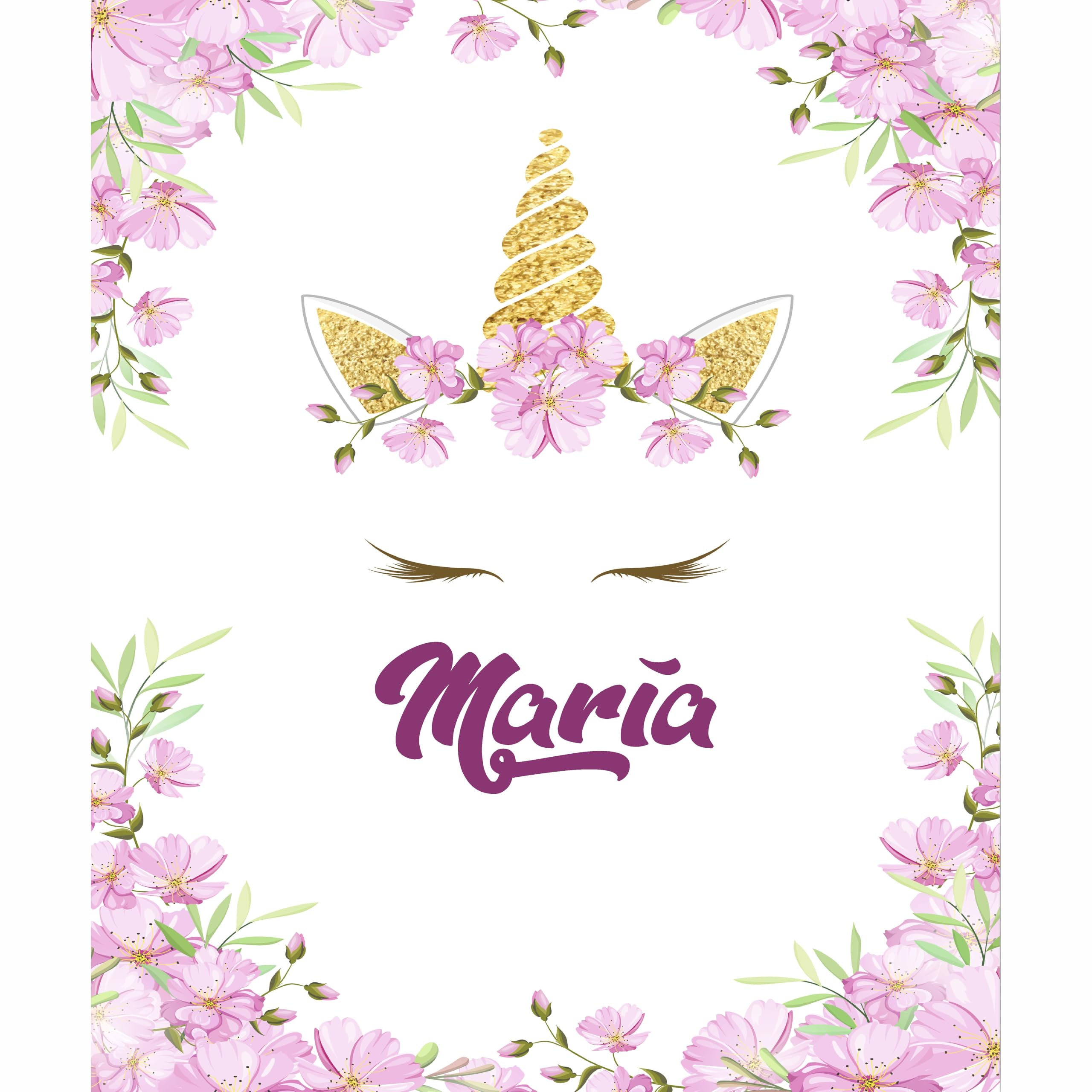 Estor Enrollable Infantil Personalizable con Diseño de Unicornio y Flores – Tejido Translúcido, Decoración Exclusiva para Habitación de Niñas (150x170)