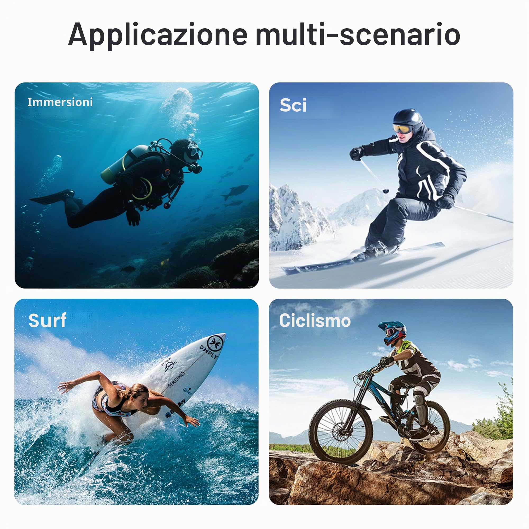 FitStill Custodia impermeabile 60 m per DJI Osmo Action 6, design a doppia scarpa fredda, anello di tenuta ispessito, lente in vetro ottico, accessorio DJI Osmo Action 6