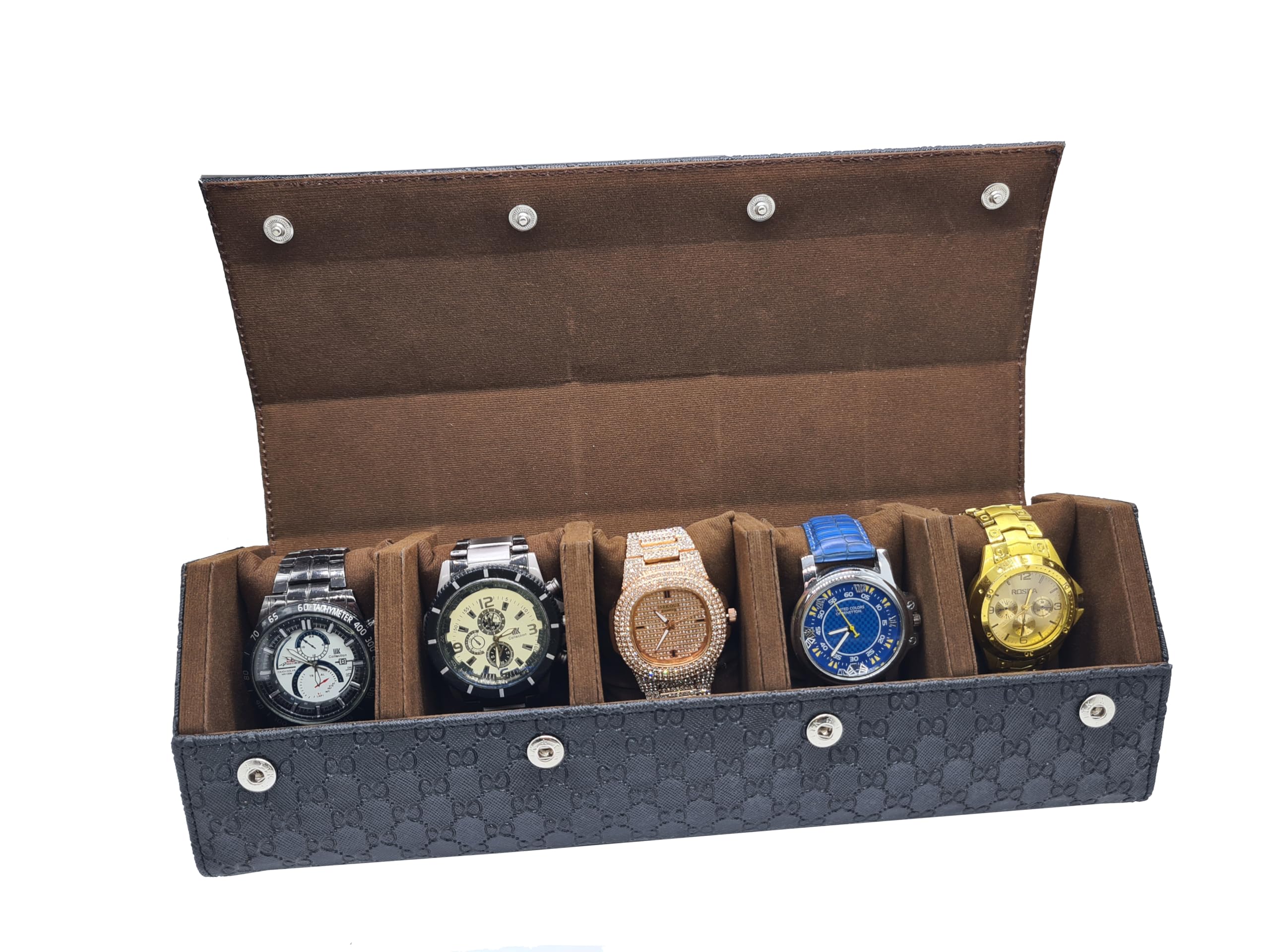 essart Sarvika collection Smart Watch Case for 5 watches for Men & Women PU Leather Watch Roll Organizer Watch box storage Case Watch Holder Pouch for Travel (WR-1025-P-Black) (B0BRG1Q4DT) Amazon Price History, Amazon Price Tracker