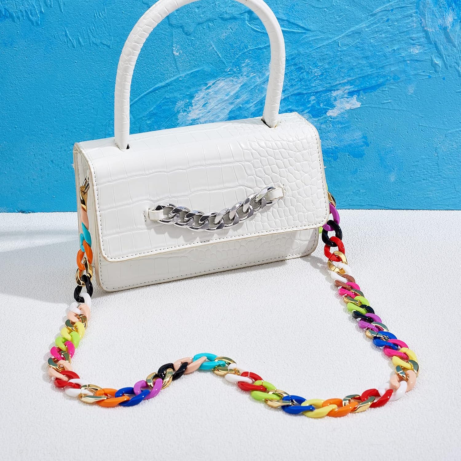 1 Strand 6.56 Feet Acrylic Curb Chains Colorful Handmade Acrylic Chain for Purse Strap Handbag Link Chains Making - Image 7