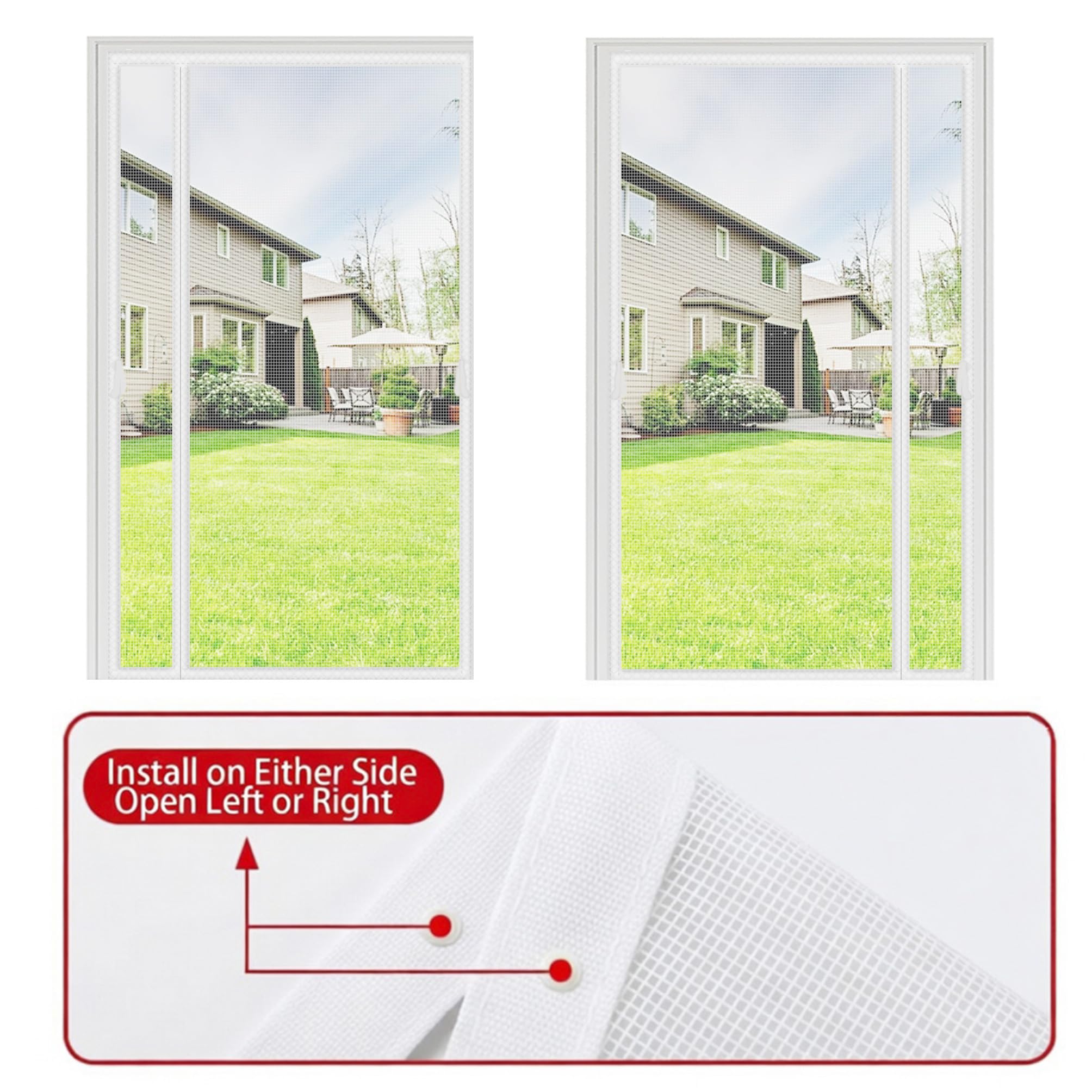 Cortinas Mosquiteras Para Puertas Con Apertura Lateral Blanco 144x235cm Retorno Magnético Rápido Después Del Paso De Niños Mascotas Y Adultos Para Entrada Trasera Entrada Lateral Y Principal