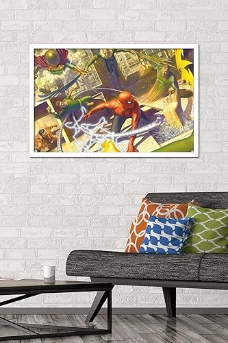 Miniatura 6 de Trends International Marvel Comics - Póster de pared de Spider-Man, batalla con seis siniestros, 22.375 x 34 pulgadas, versión premium sin marco