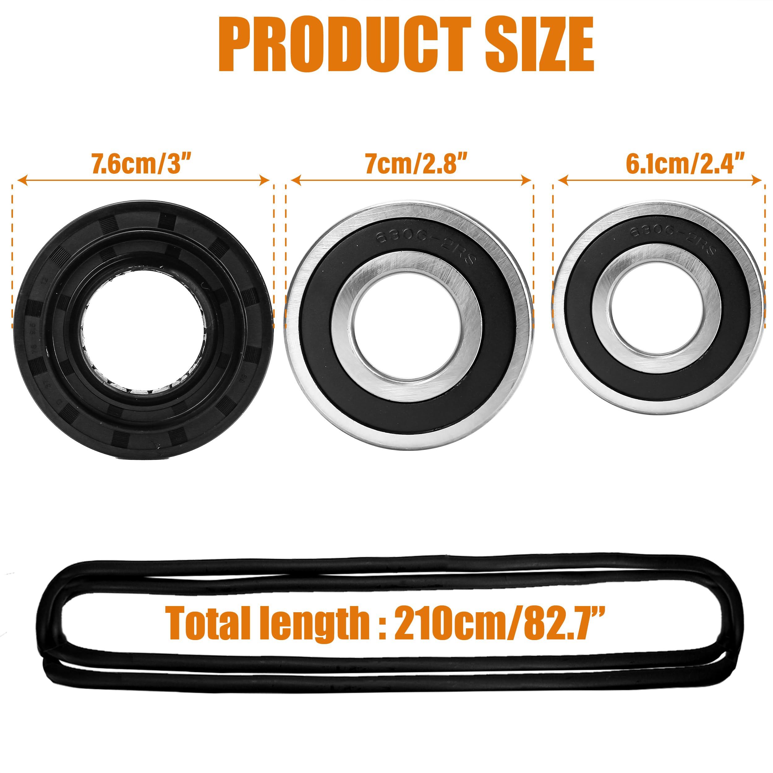 4036ER2004A - Kit de rodamientos y sellos de repuesto para lavadora de carga frontal para modelos LG WM2233HW, WM2240CW, WM2250CW, WM2277HB, WM2277HS, WM2301HR, WM2301HS, WM2301HW para Kenmore
