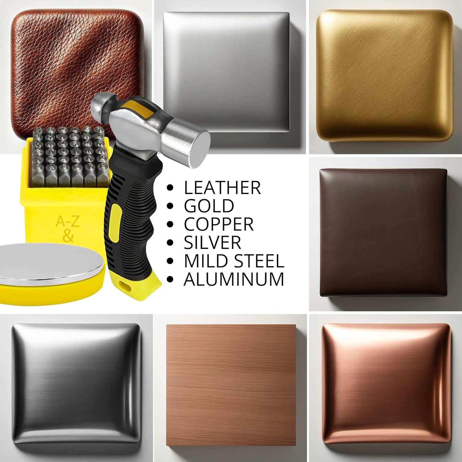 63 PCS Metal Stamping Kit - Letter Punch Set Metal Stamps for Jewelry Making Leather Steel Number and Letter Stamping Kit Hand Press - Image 8