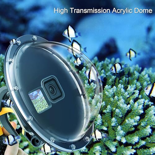 Miniatura 3 de GEPULY - Puerto domo para GoPro Hero 9, 10, 11, 12, 13 Black, carcasa de puerto domo impermeable subacuática + agarre flotante + accesorios de