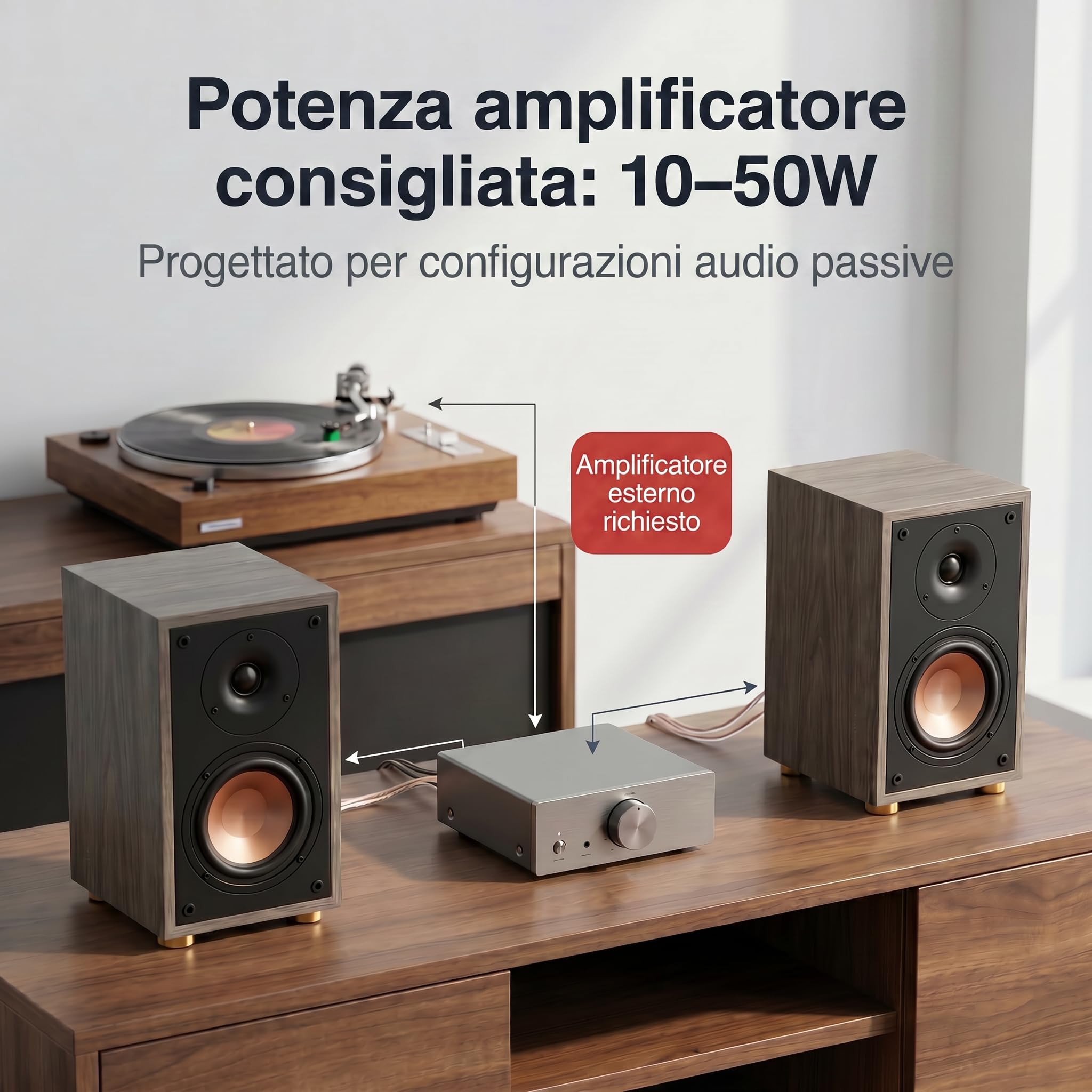 HiVi-Swans Oasis - Altoparlanti passivi a 2 vie, da scaffale, per stereo desktop o audio surround home theater