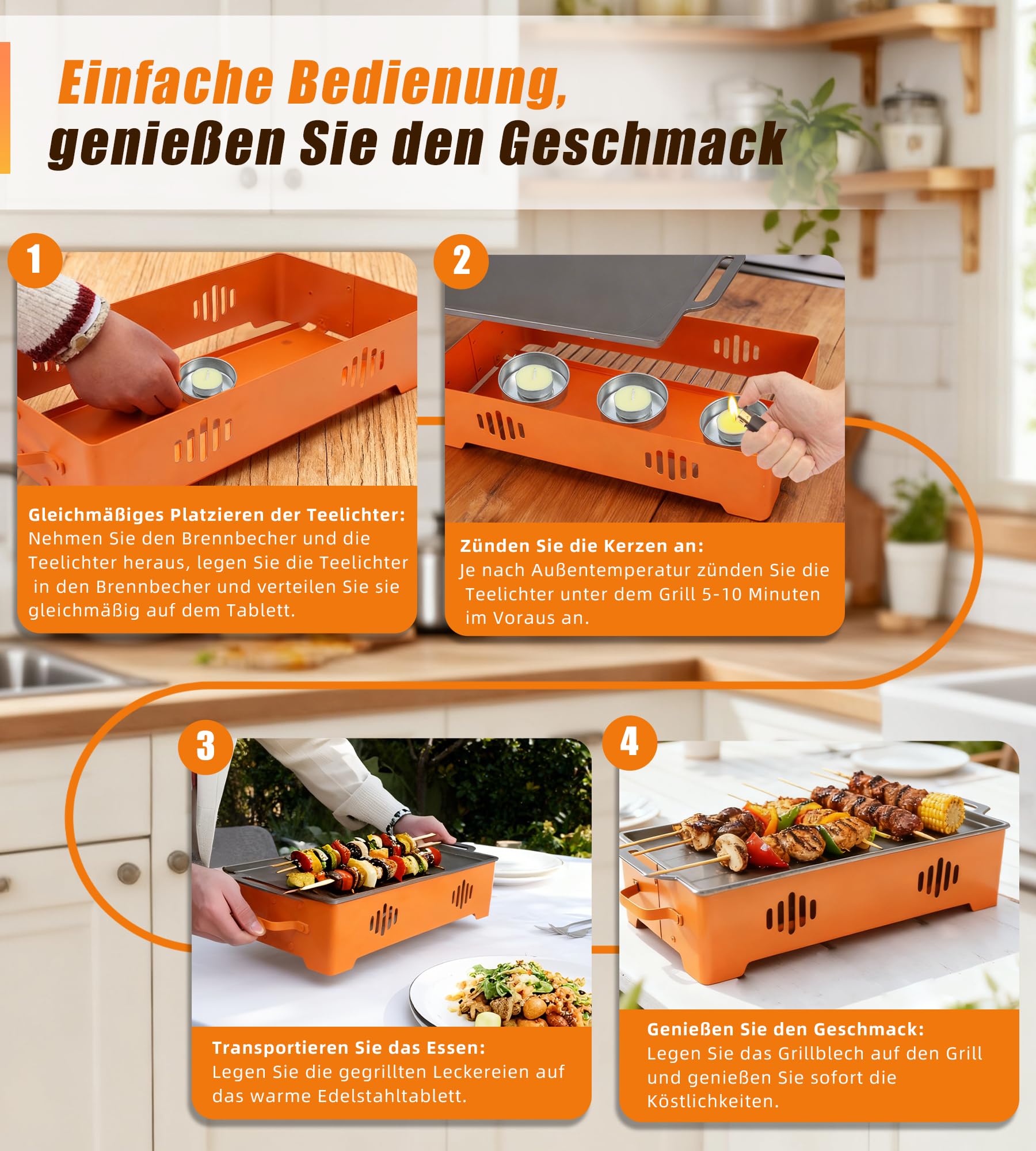 Piastra riscaldante per barbecue, per alimenti e griglie, in alluminio, antiaderente, calore uniforme, riscaldatore per alimenti, con candeline, accessorio per barbecue per esterni e giardino