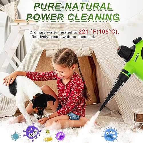 Miniatura 3 de Kiato Limpiador de vapor de mano, vaporizador de mano 10 en 1 para limpieza, vaporizador presurizado portátil para uso doméstico, baño, mini