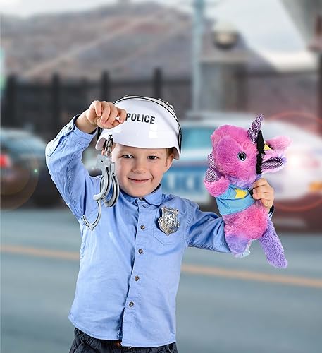 Miniatura 5 de DolliBu Monday - Peluche de unicornio rosa para oficial de policía, disfraz de policía de unicornio suave con lindo uniforme de policía y traje de