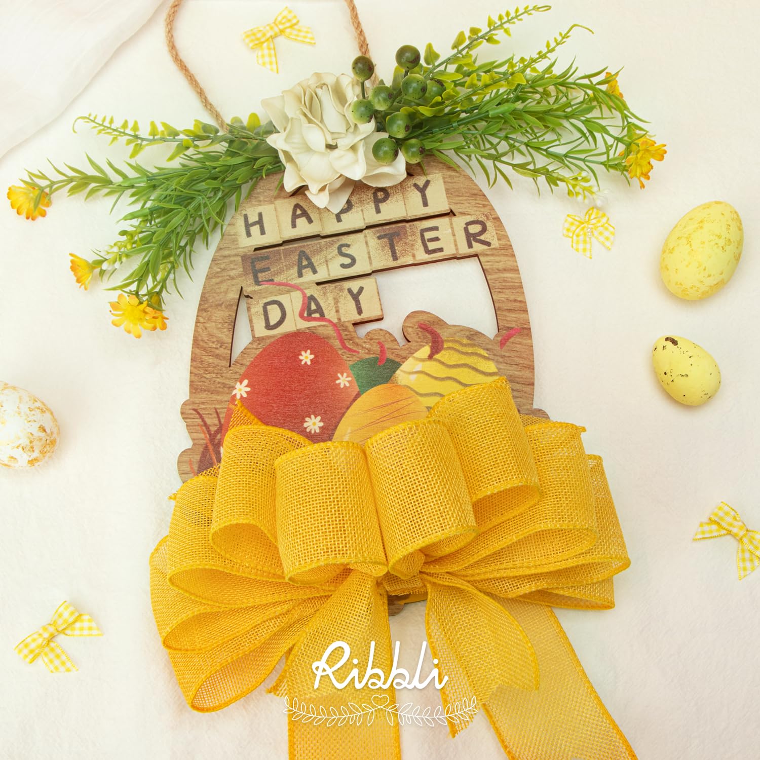 Ribbli Cinta de arpillera con alambre, 2-1/2 pulgadas x 10 yardas, amarillo, cinta de borde con cable sólido para arco grande, corona, decoración de árboles, decoración al aire libre