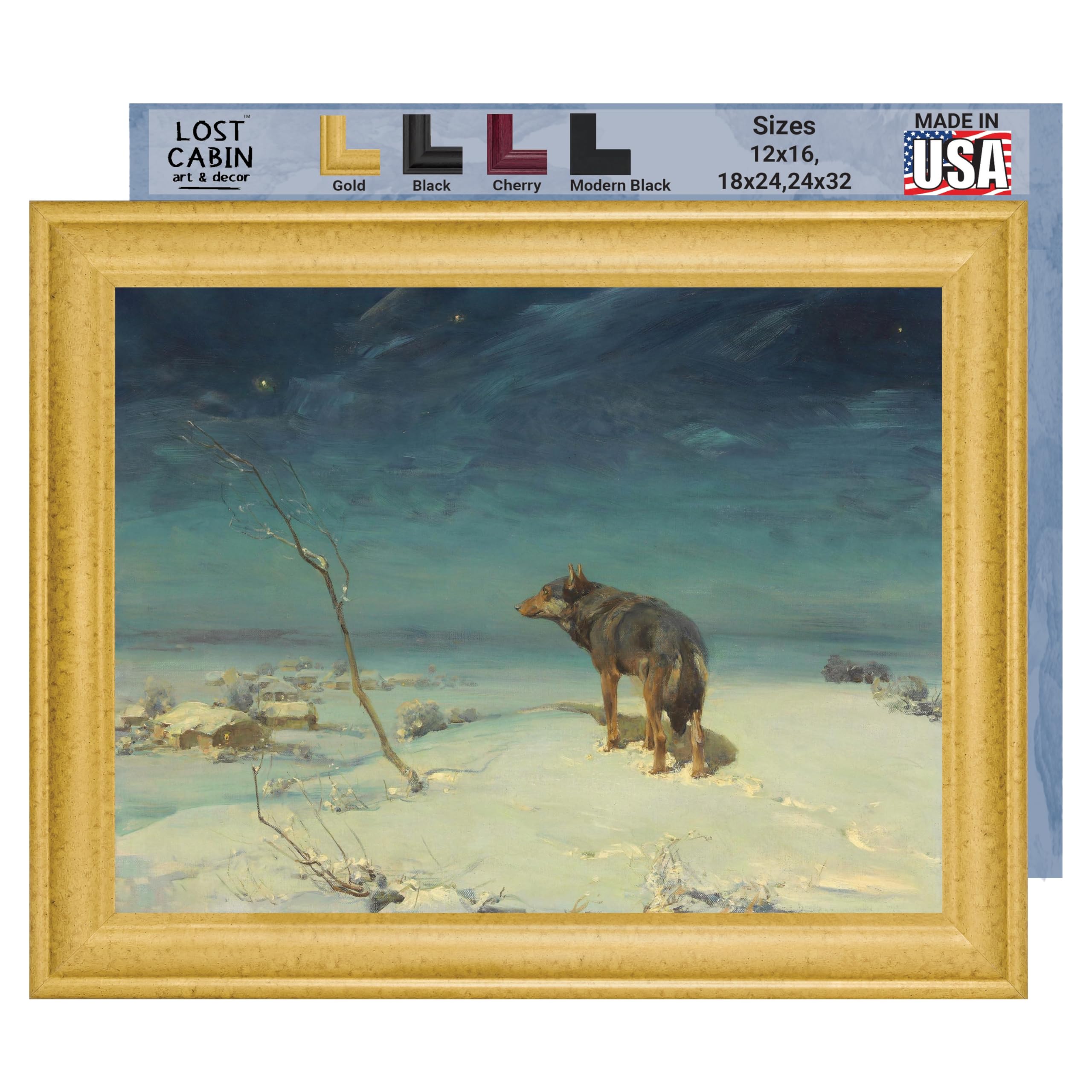 Amazon.com: Lost Cabin Lone Wolf by Alfred Kowalski | Canvas in