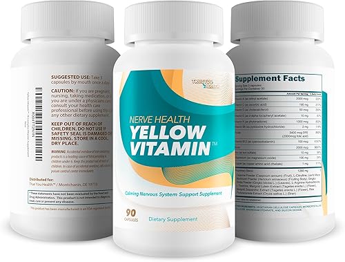 Miniatura 4 de Vitamina amarilla para los nervios - Nuestro mejor suplemento calmante de apoyo nervioso - Complejo de vitamina B para la reparación nerviosa -