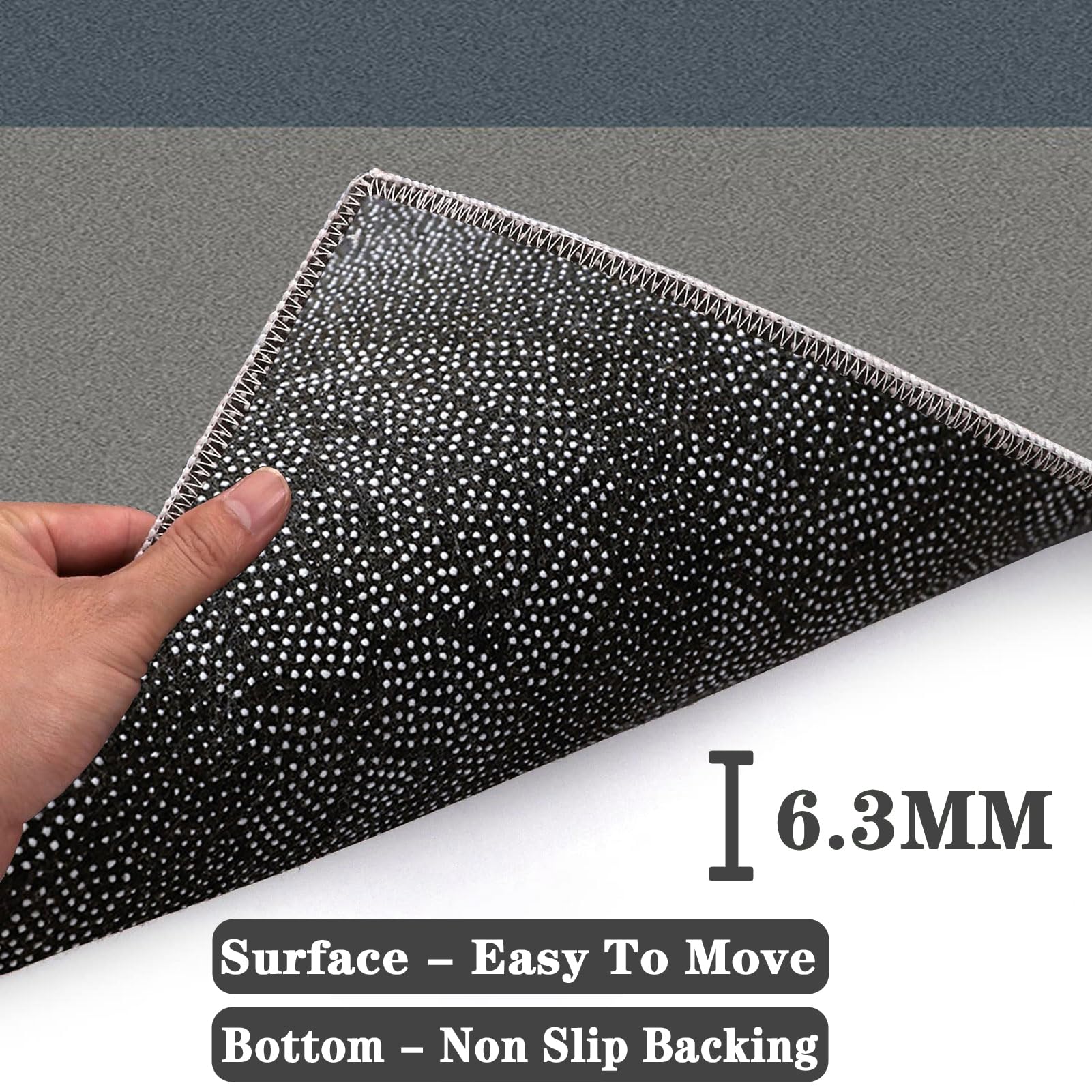 Tappeto Salvapavimento Per Sedia Ufficio 90x140cm - Antiscivolo Per Parquet E Piastrelle, Nero - Foto 5