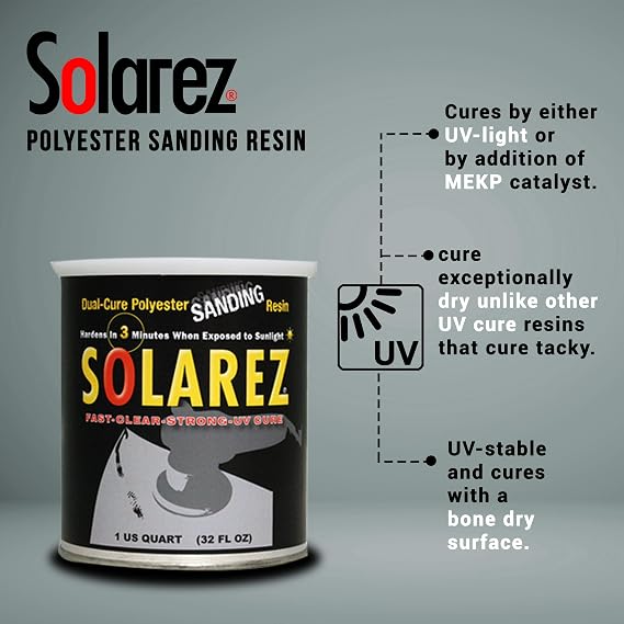 Solarez Polyester UV Sanding Resin: Quart
