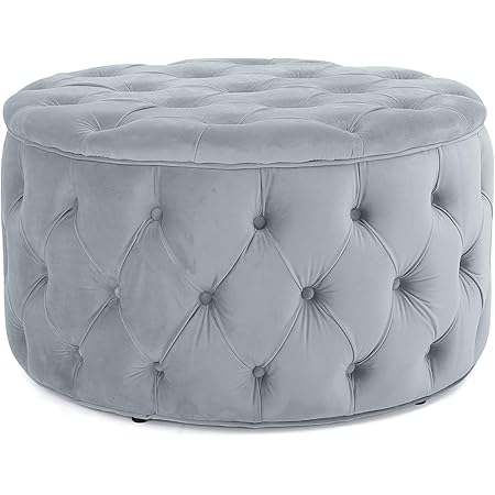 Christopher Knight Home Zelfa Velvet Ottoman, Light Grey