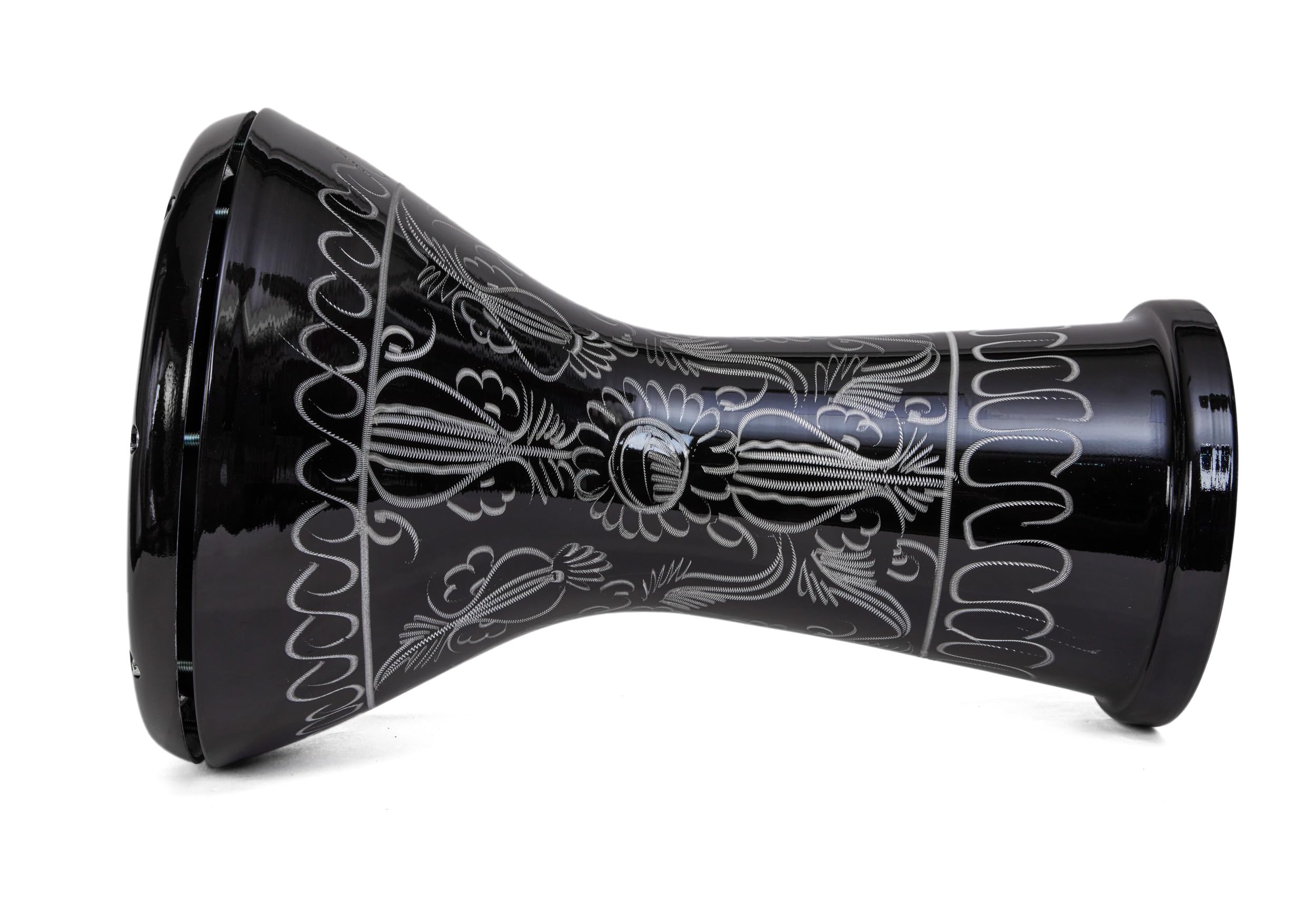 Tambour Darbuka Doumbek gravé en arabe, rouge, tons profonds, étui souple, 2 kg