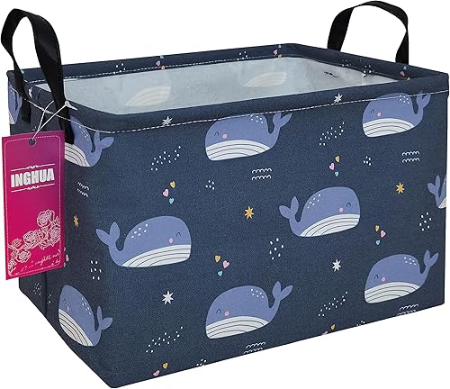 Cesta de almacenamiento rectangular de tela para juguetes, libros, ropa, regalos, mascotas, perfecto para el hogar, oficina, guardería, dormitorio,