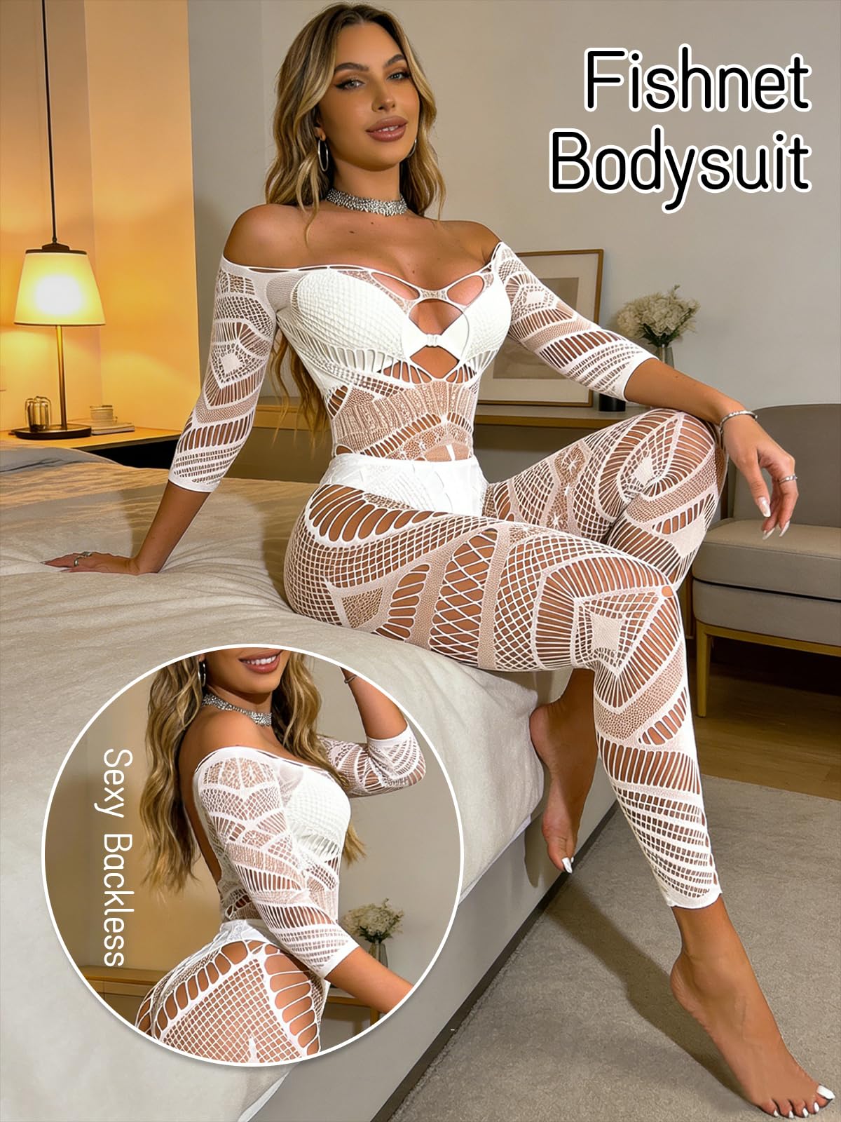 Buitifo Damskie rajstopy z siateczki Crotchless Bodys Seksowne rajstopy dla kobiet