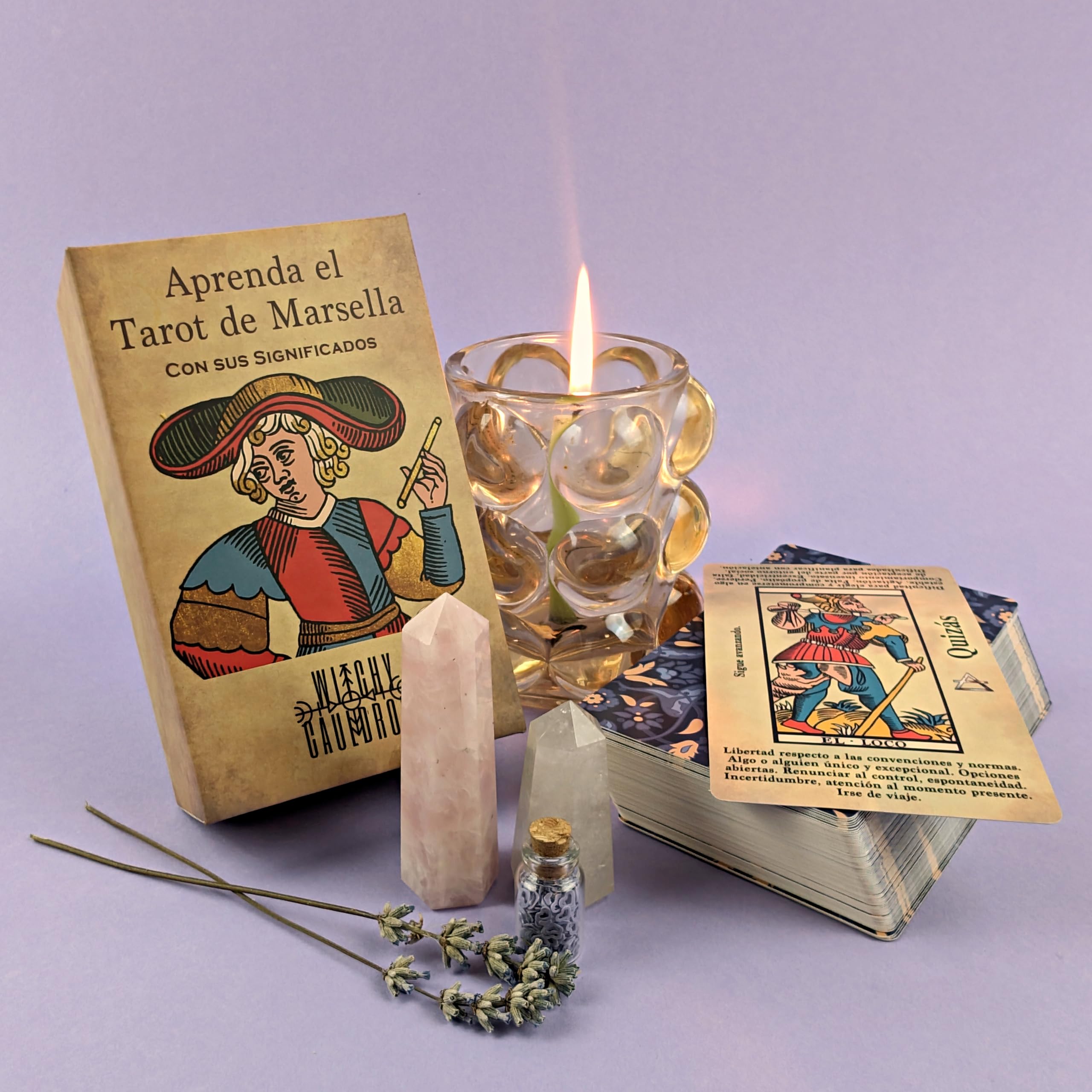 Witchy Cauldron Tarot de Marsella para Principiantes en Español - 78 Cartas con Significados e Interpretación Fácil - Tarot Clásico Divinatorio