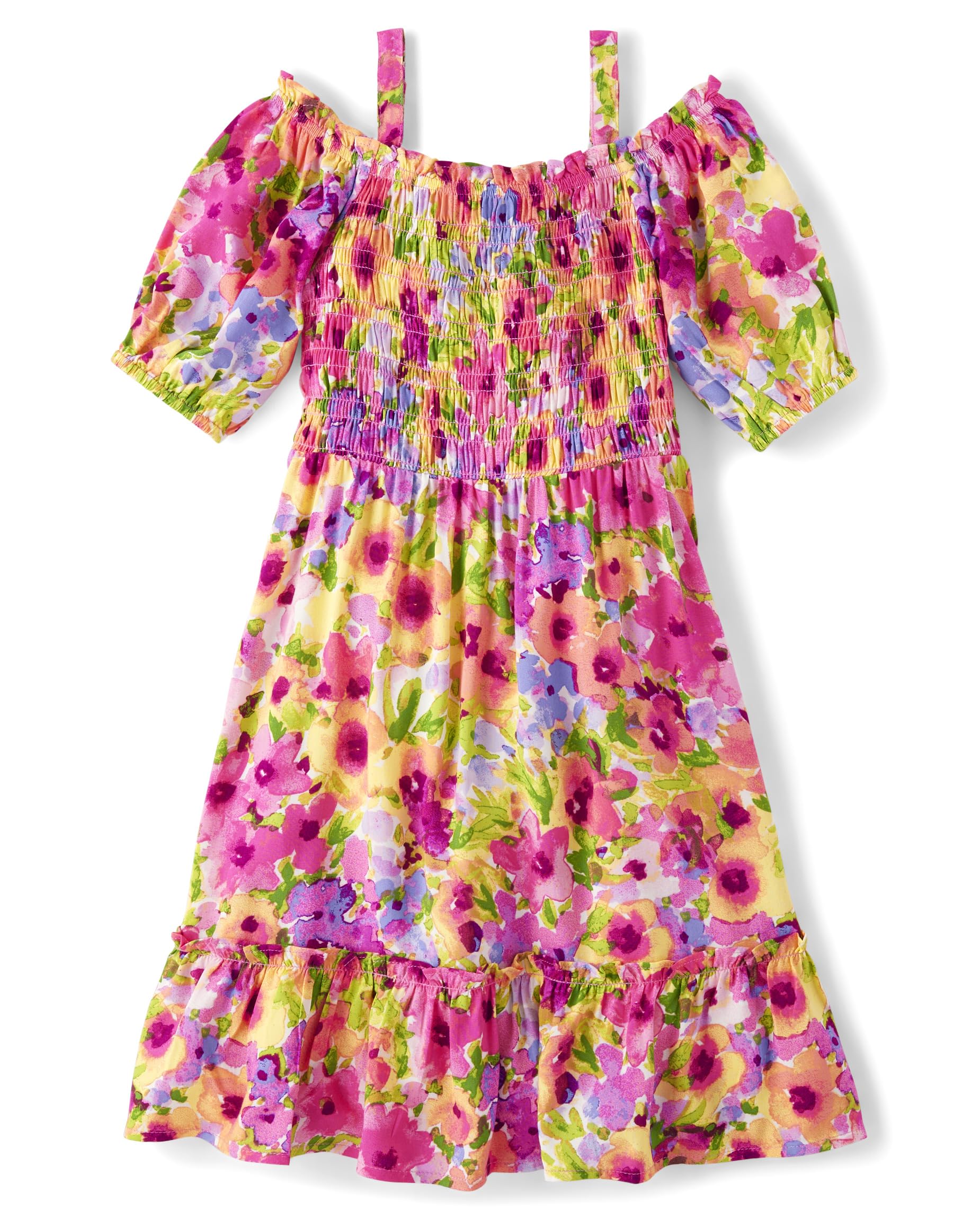 The Children's Place Girls' Short Sleeve Cold Shoulder Dress