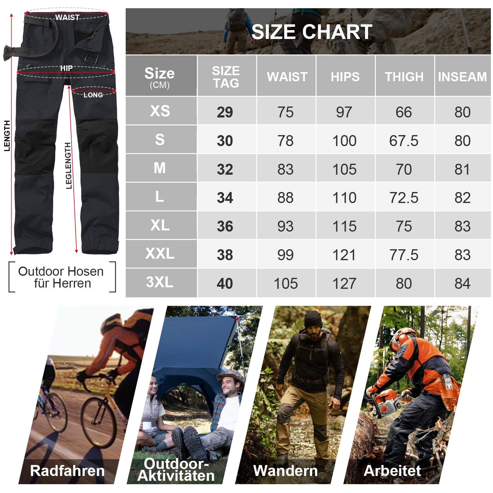 yeyity Pantaloni da trekking da uomo per attività all'aria aperta, robusti, traspiranti, durevoli, tattici, da lavoro, per attività all'aperto e lavori all'aperto