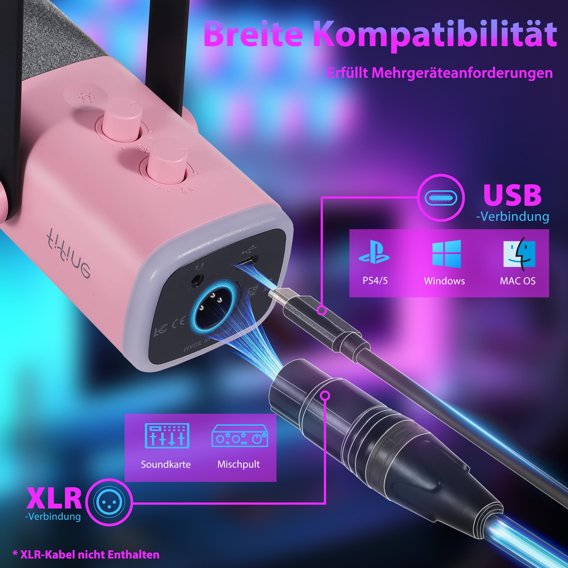 FIFINE XLR Streaming Microfono Kit Dinamico per Podcasting, Gaming Micrófono USB per PC Mac PS4 PS5, Cardioide Microphone per Registrazione Vocale