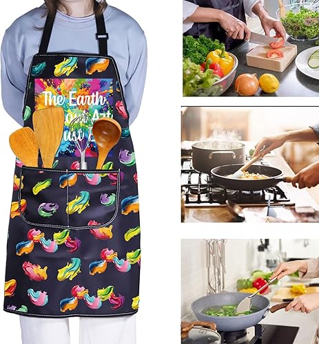 Miniatura 3 de PXTIDY Regalo para pintor de artista, The Earth Without Art Is Just Eh, delantal de artista de pintura con bolsillos para estudiantes amantes