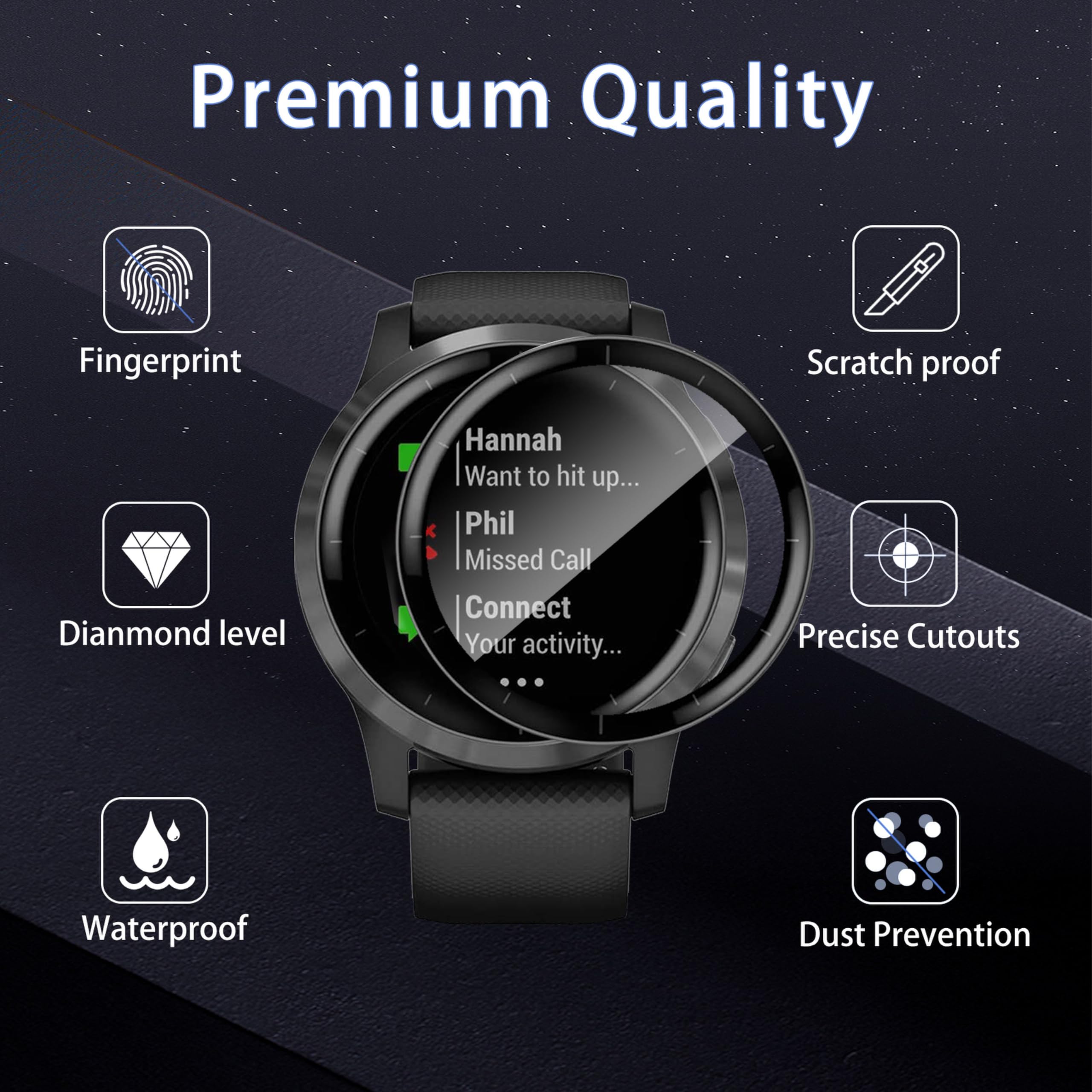 Banuyaw Displayschutzfolie Für Garmin Vivoactive 4 Produktbild-Vorschau 5