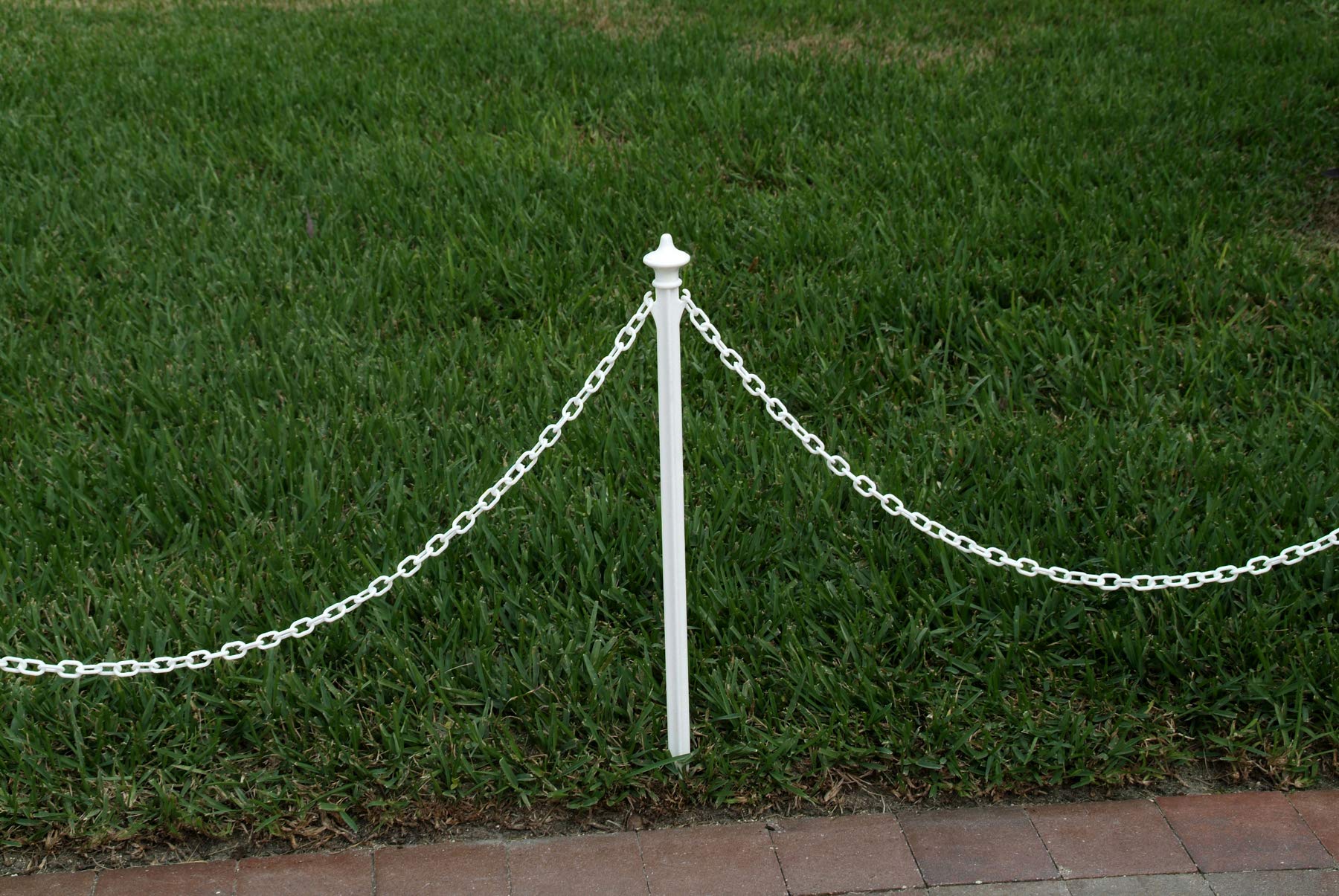 2,5 cm. Chaîne de barrière en plastique (n°4), blanc, 100 ft.
